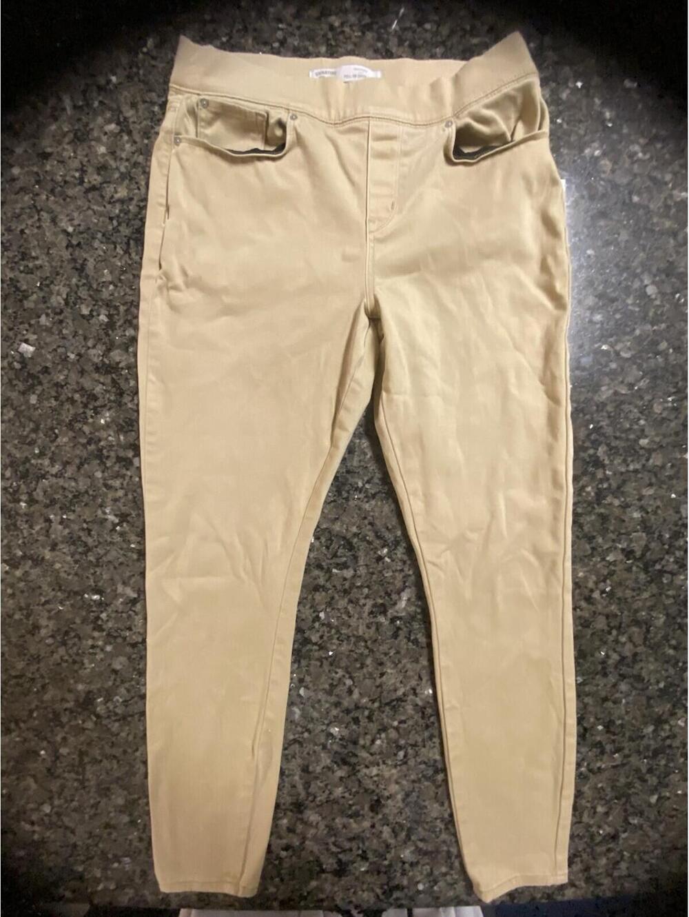 Signature by Levi Strauss Women's Beige Pull On Super Skinny Pants 27" Inseam 14
